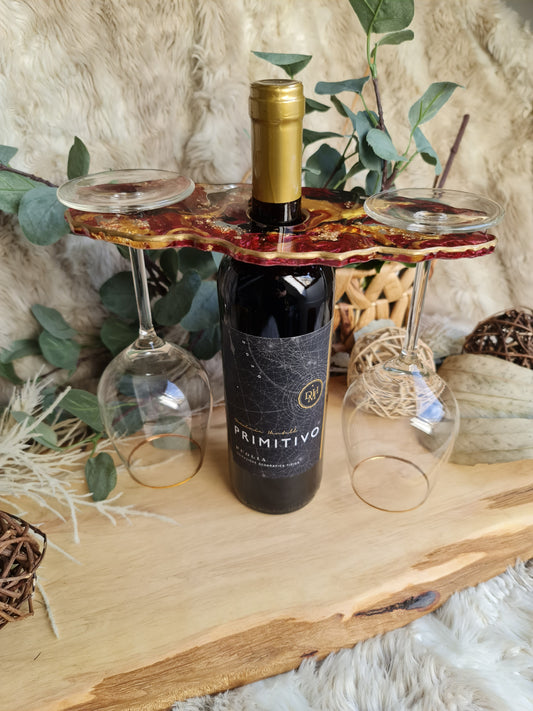 Resin Wine Glass holder in Red,Black and Gold