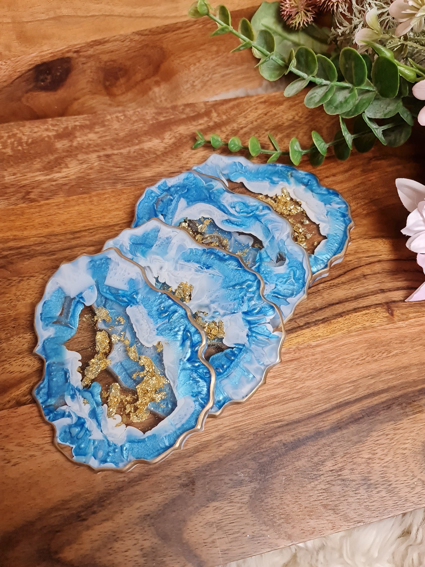 Baby Blue Coasters - set of two!